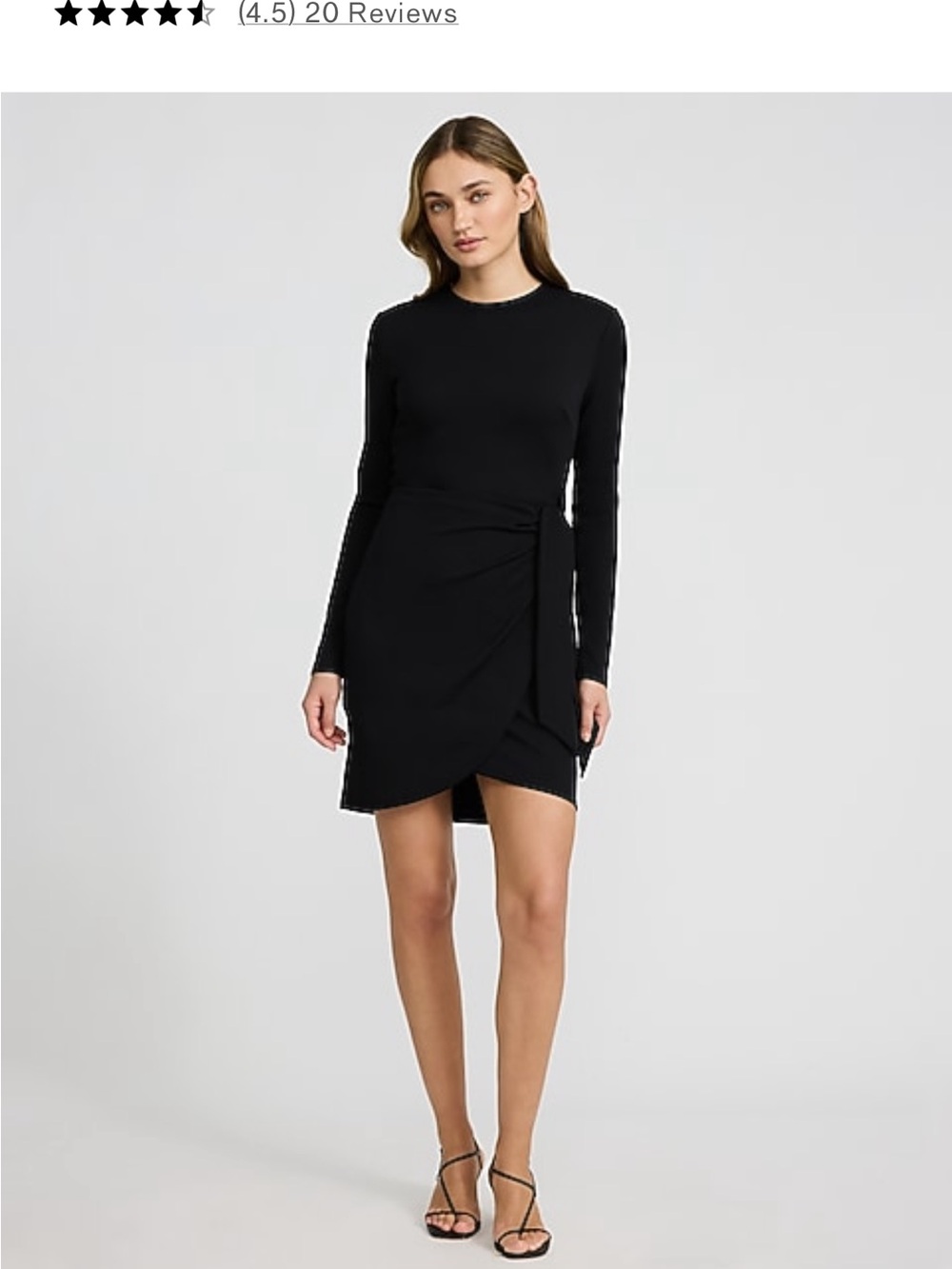 BRAND NEW Express Black Long-Sleeve Wrap Tie Dress